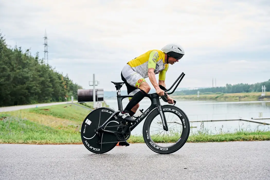 Time trial alongside the canal