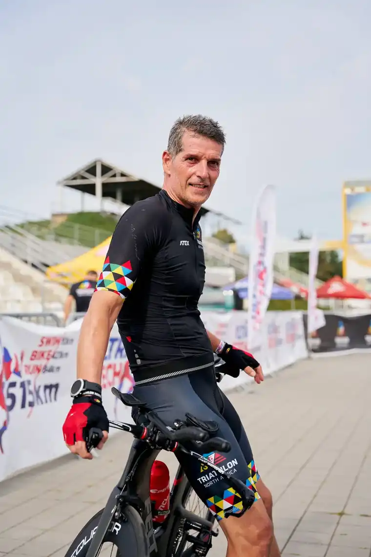 Athlete after the bike stage