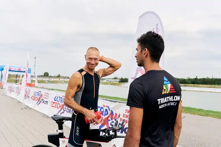 Athlete with support in transition